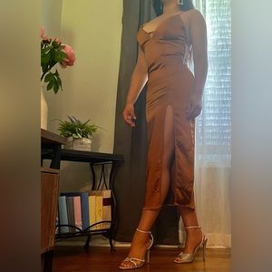 Gorgeous backless dress with a slit!